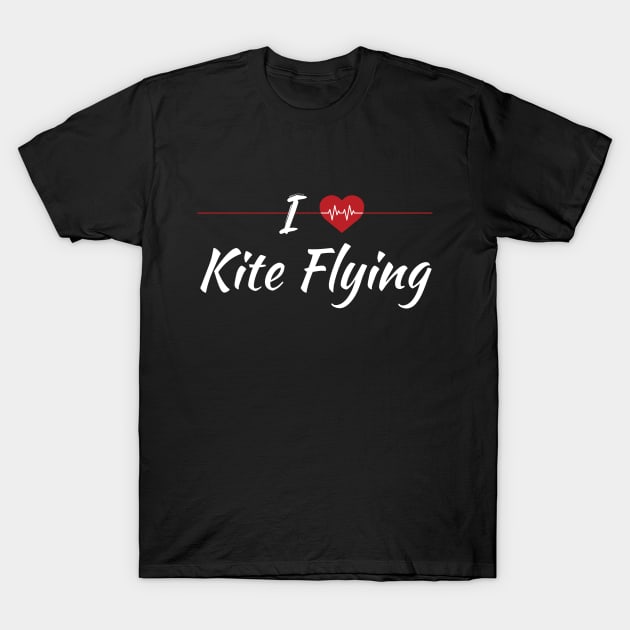 I Love Kite Fliying Cute Red Heart T-Shirt by SAM DLS